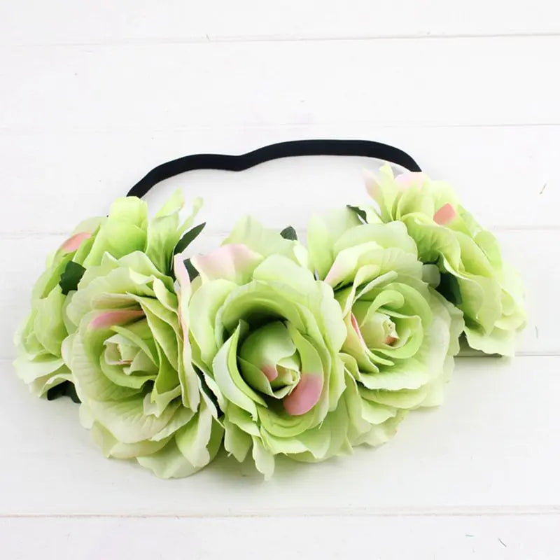 Colorful Velvet Rose Flower Headband for Weddings