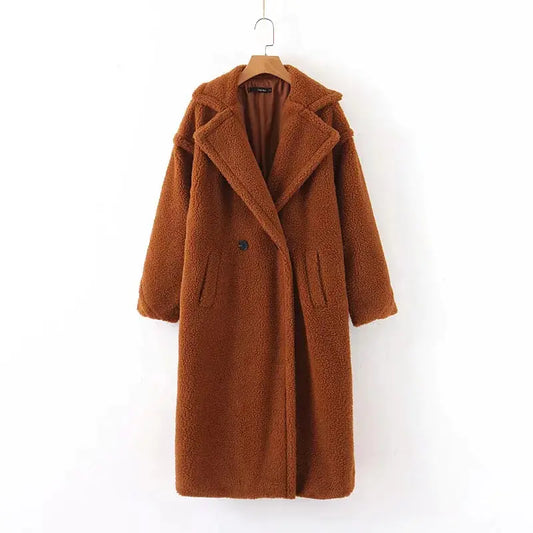 Lamb Wool Elegance Long Coat
