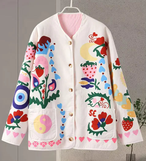 Chic Printed Cotton Jacket