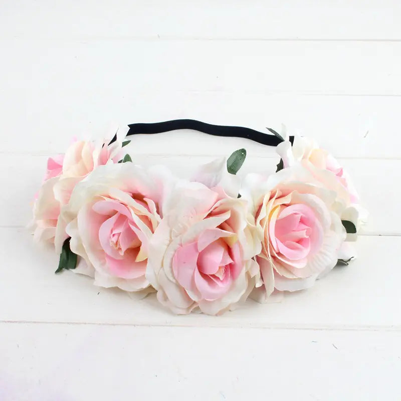 Colorful Velvet Rose Flower Headband for Weddings