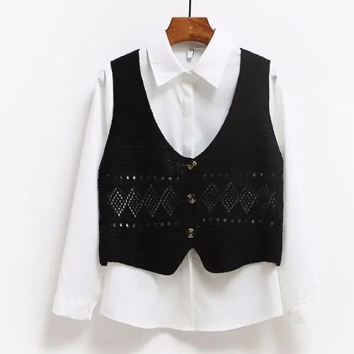Chic Hollow-Out Sleeveless Knit Vest